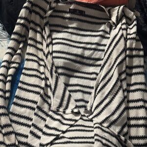 Volcom Black and White Striped Cardigan